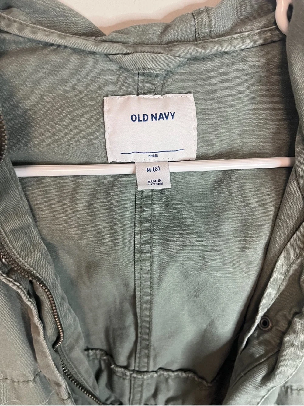 Old Navy Olive Green Utility Anorak Jacket medium 8 girls